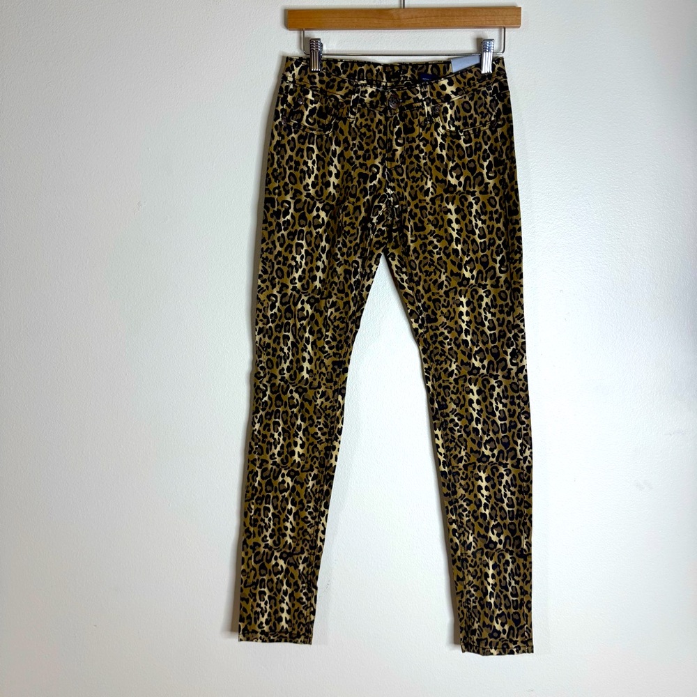 VIP ladies Y2K Leopard Print Skinny Jeans size 3/4 mobwife retro